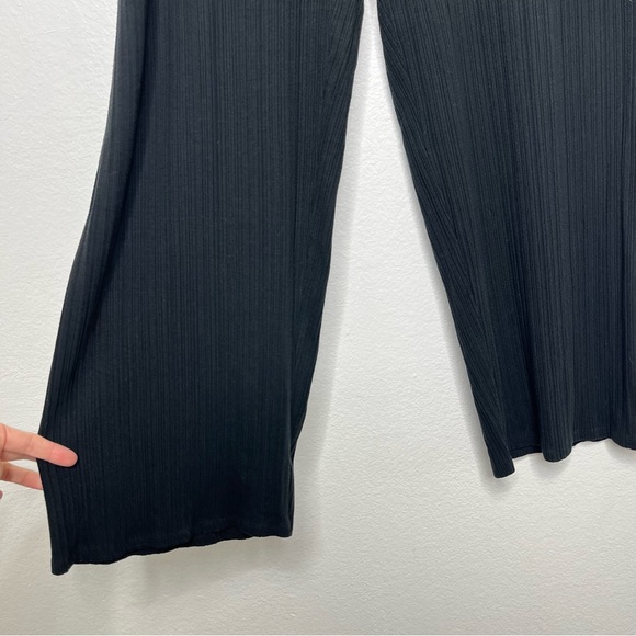 Eileen Fisher Women's Tencel Blend Textured Rib Wide Leg Crop Pant Black Large - Picture 4 of 7